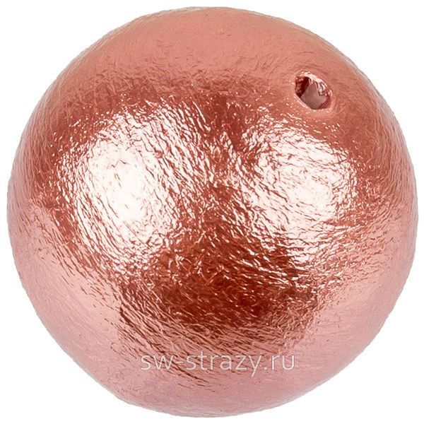 Жемчуг хлопковый 12 мм бежево-розовый