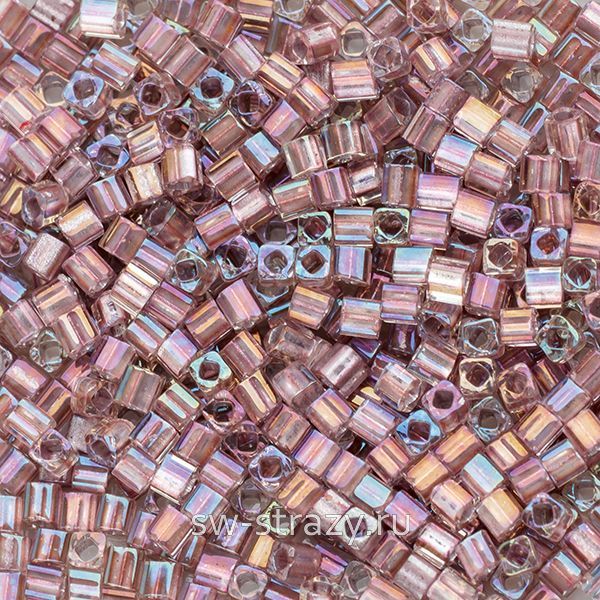 Бисер Cube 1,5 mm #0267 грязно-розовый/радужный