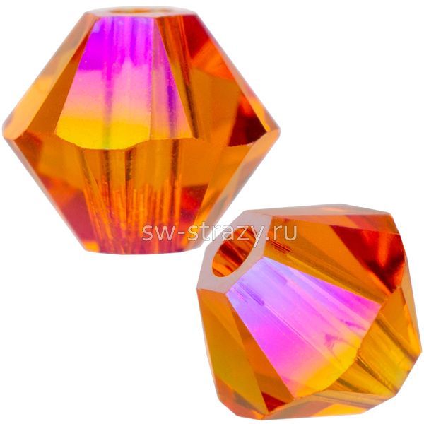 Бусины 5328 4 mm Tangerine Shimmer 2X