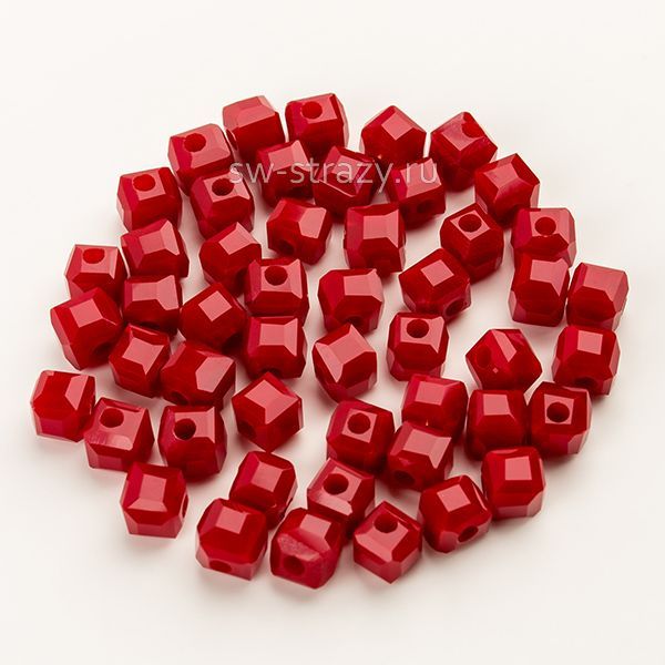 Бусины-кубики 4,5 мм темно-красный*