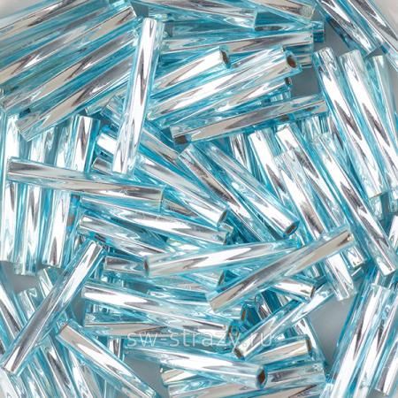 Twisted Bugle 2х12 mm 18 TRANSPARENT SILVERLINED BLUE TOPAZ Twisted Bugle 2х12 mm 18 TRANSPARENT SILVERLINED BLUE TOPAZ
