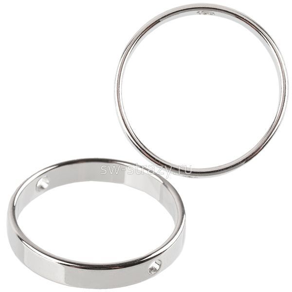 Коннектор-кольцо 2 отверстия 17 мм серебро