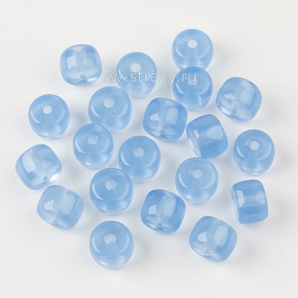Бусины стеклянные 8,5х6 мм бледно-голубой полупрозрачный*