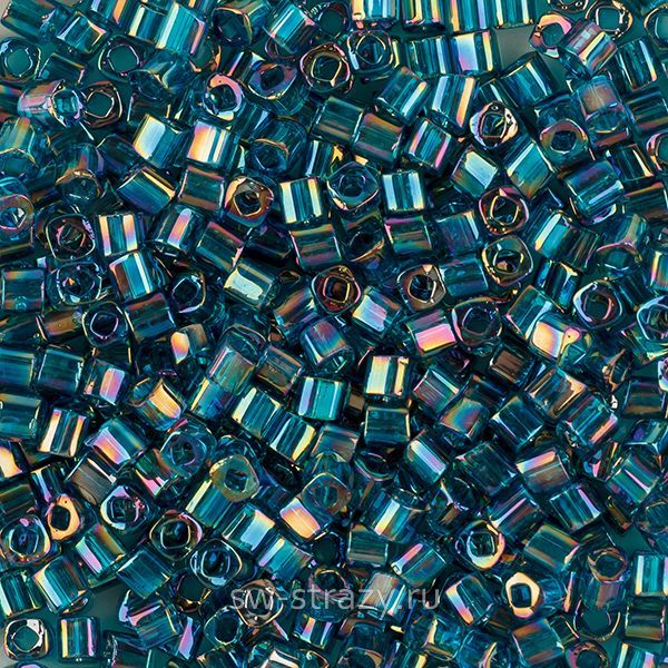 Toho кубический 1,5 mm #0167BD Прозрачный радужный изумрудный