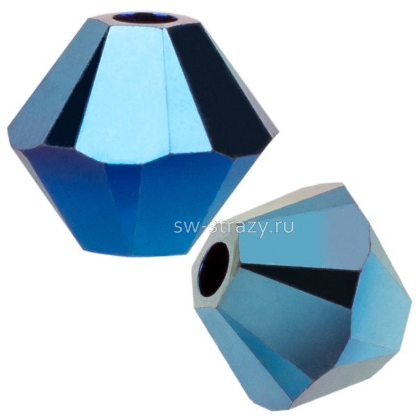 Бусины 5328 4 mm Crystal Metallic Blue2X