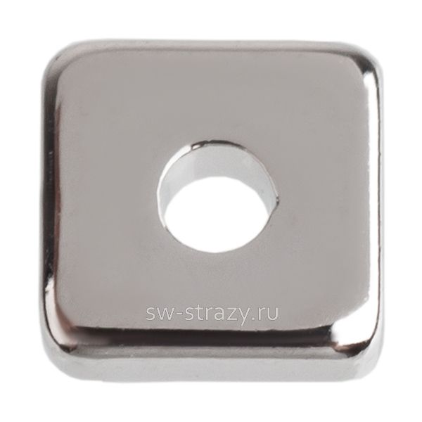 Бусина-разделитель плоский квадрат 4 мм серебро