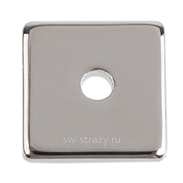 Бусина-разделитель плоский квадрат 6 мм серебро
