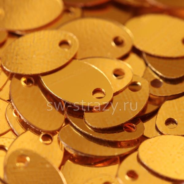 Пайетки-овал 5х8 мм золото металлик (1 гр)
