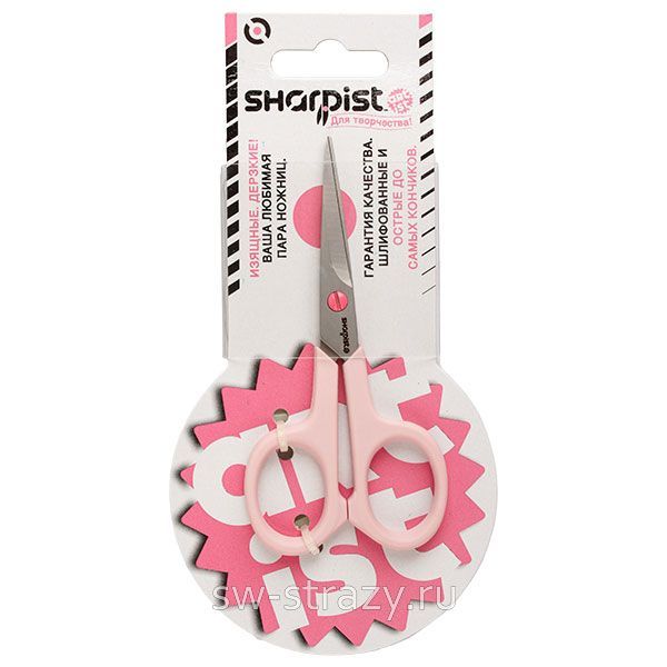 Ножницы для рукоделия SHARPIST 11 см, розовые ручки