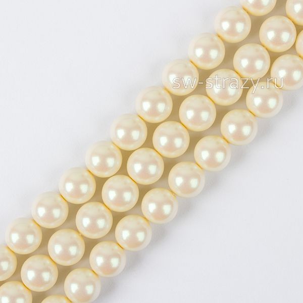 Round Pearl 1H 10 mm Pearlescent Cream