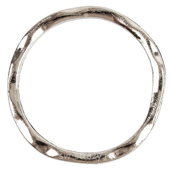 Кольцо неразъемное 23х24мм Жатый металл серебро