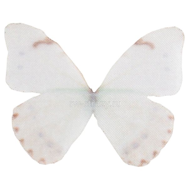 Бабочка из органзы 3х2,2 см бело-голубая
