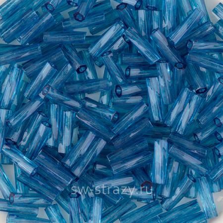 Twisted Bugle Стеклярус Miyuki DYED TRANSPARENT MONTANA Twisted Bugle Стеклярус Miyuki DYED TRANSPARENT MONTANA