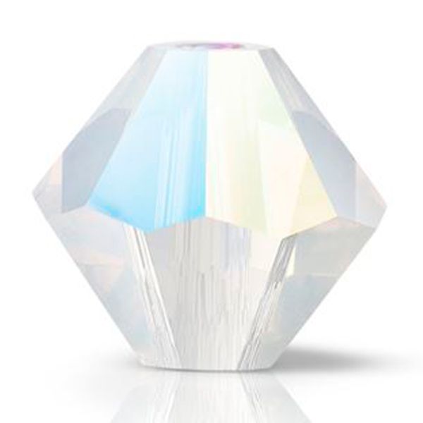 P Rondelle Bead 5328 4 mm white opal glitter