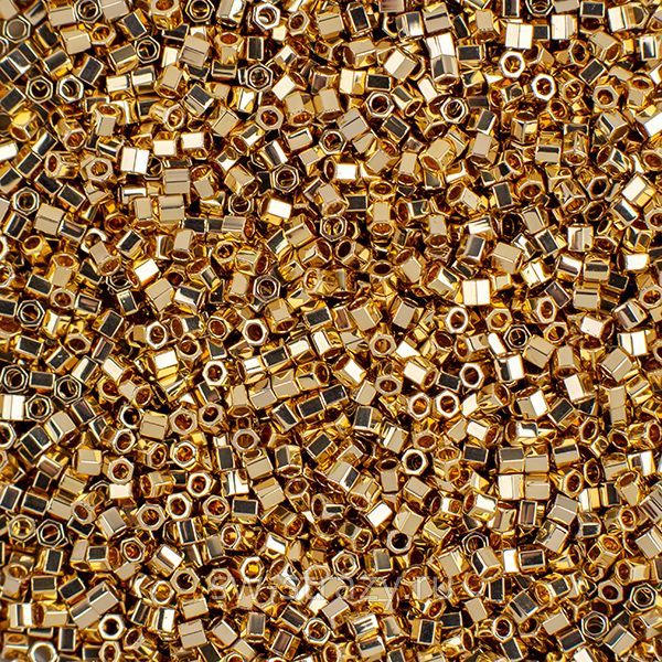 Delica Hexagon 15/0 0034 Light Gold 24KT
