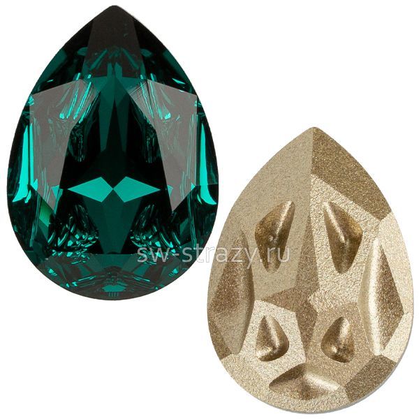 Кристаллы 4390 14x10 mm Emerald