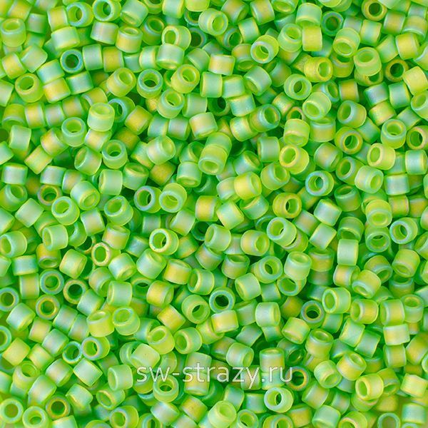 Delica Beads 11/0 DB1281 Matted Transparent Lime AB
