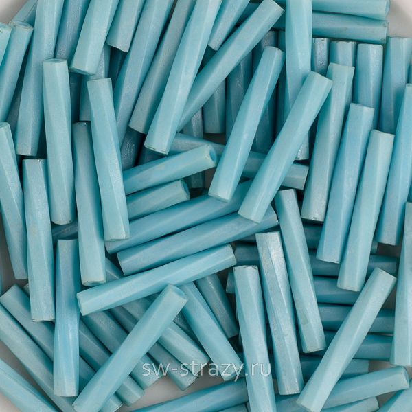 Twisted Bugle 2х12 mm 2029 Matte Opaque Turquoise Blue Luster
