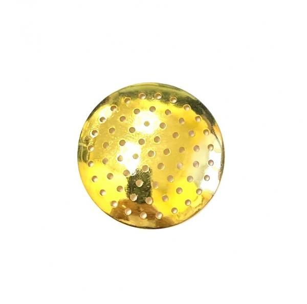 Коннектор круг сеточка d=27 мм золото