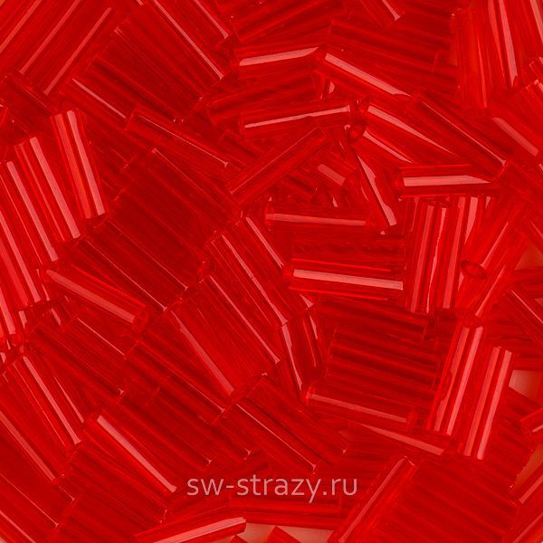 Стеклярус 6x1,7 mm 140 Transparent Light Red