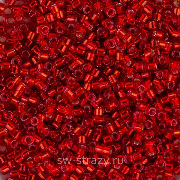 Delica Beads 11/0 DB602 Silver Lined Red Dyed