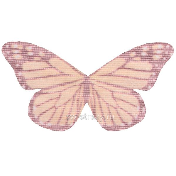 Бабочка из органзы 5х3,5 см оранжевый