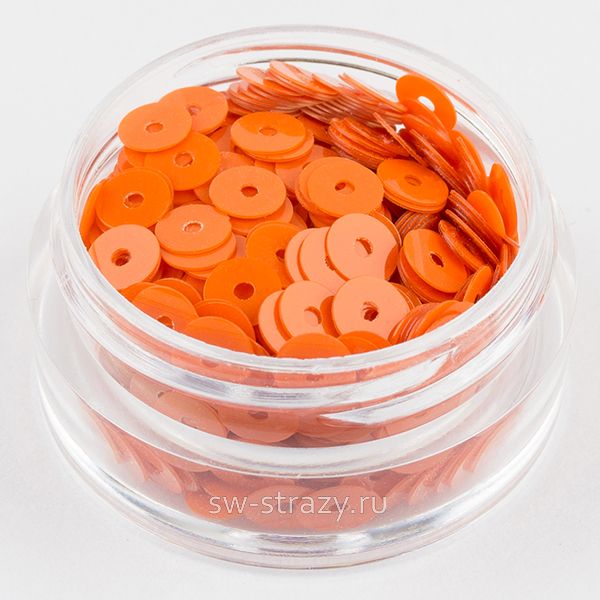 Пайетки 4 mm плоские (3194) Arancione OP 3 гр
