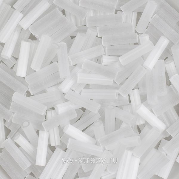 Стеклярус 6x1,7 mm 037 Crystal Silk Satin