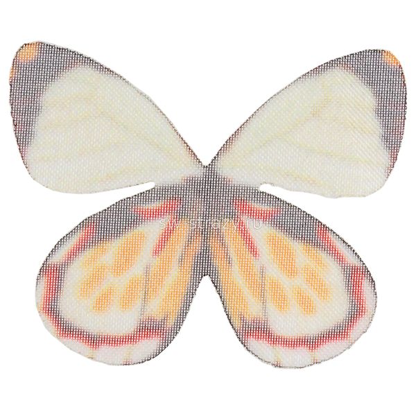 Бабочка из органзы 3х2,2 см желтый\оранжевый