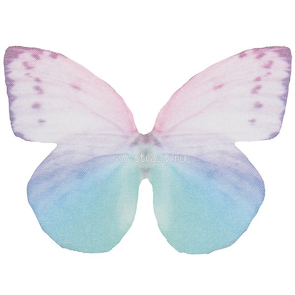 Бабочка из органзы 5х3,5 см пурпурно-голубой