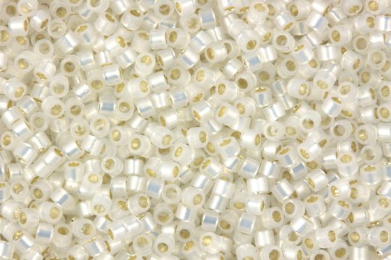Delica Beads 11/0 DB221 Gilt Lined White Opal