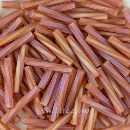 Twisted Bugle 2х12 mm 257F TRANSPARENT RAINBOW MATT DARK AMBER Twisted Bugle 2х12 mm 257F TRANSPARENT RAINBOW MATT DARK AMBER