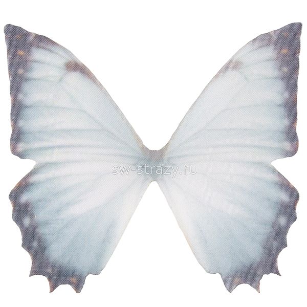 Бабочка из органзы 5х3,5 см серо-голубой