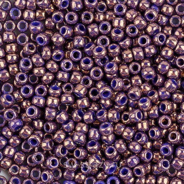 Бисер круглый 11/0 #1701 Мраморный синий позолоченный 24К