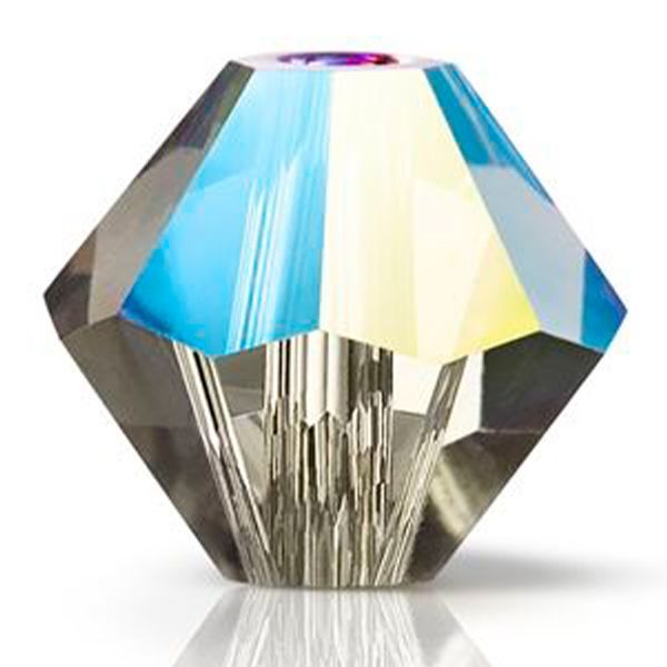 P Rondelle Bead 5328 3 mm black diamond glitter