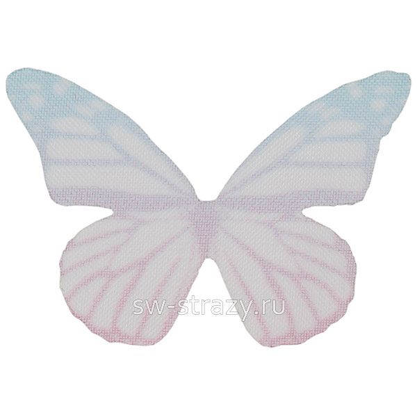 Бабочка из органзы 3х2,2 см бледно-сиреневая