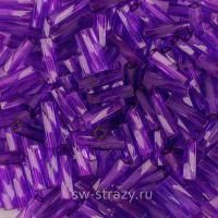 Twisted Bugle Стеклярус Miyuki DYED TRANSPARENT DARK PURPLE Twisted Bugle Стеклярус Miyuki DYED TRANSPARENT DARK PURPLE