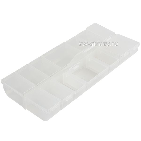 Коробка для швейных.принадлежностей пластик 17,7х10,2х2,3 ОМ-043