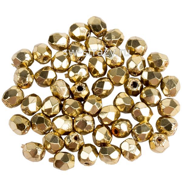 Бусины граненые Firepolished 3 мм золото (97487cr)
