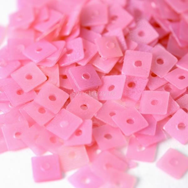Пайетки-квадраты 3 мм розовые (1 гр)
