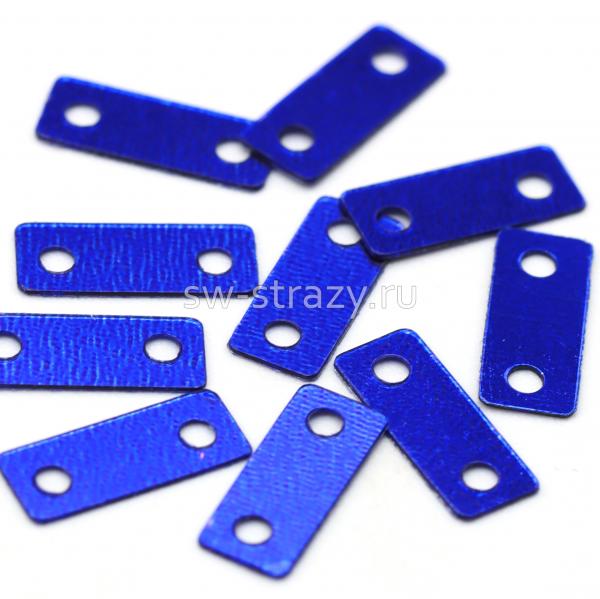 Пайетки-прямоугольники 10х4 мм синие (10 шт)