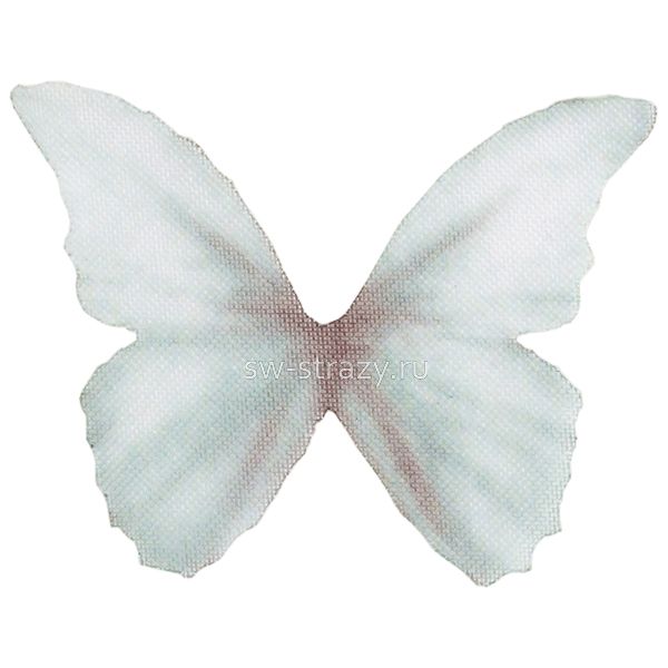 Бабочка из органзы 3х2,2 см серо-голубая