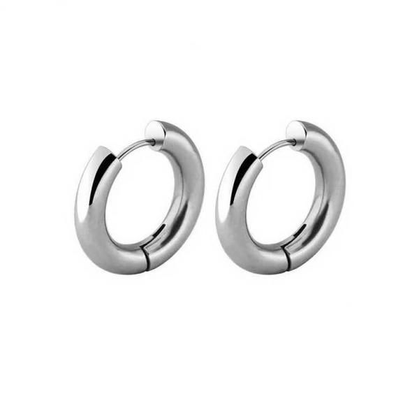 Швензы-кольца крупные 2х0,5 см серебро (1пара)*