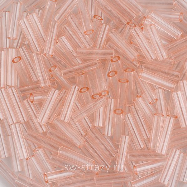 Стеклярус 6x1,7 mm 155 Transparent Pale Pink