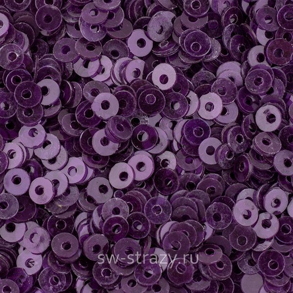 Пайетки плоские 2 мм trans dark purple (3гр)