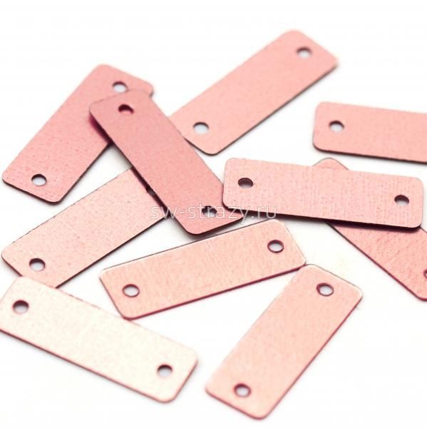 Пайетки-прямоугольники 14х5 мм матовый розовый металлик (10 шт)