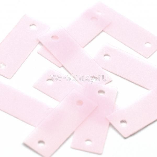 Пайетки-прямоугольники 14х5 мм матовый светло-розовый (10 шт)